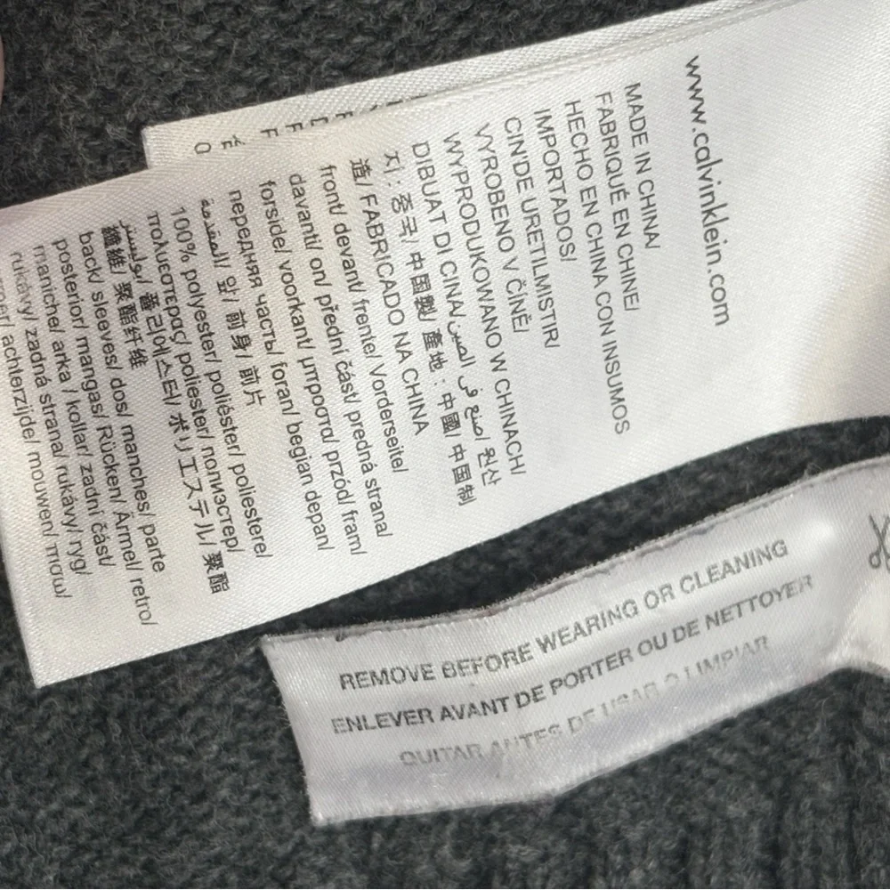 Calvin Klein Gray & Black Mixed Media Quilted Front Zip Sweater Jacket XL